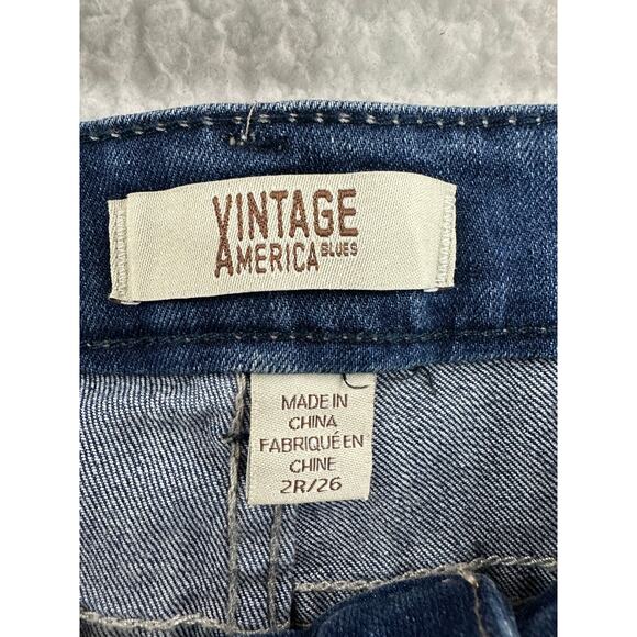 Vintage America Boho Floral-Print Skinny Ankle Misty Fields 2/26 Regular - Picture 5 of 10